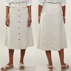 Stenstroms Linen Heidi Light Beige Cargo Skirt